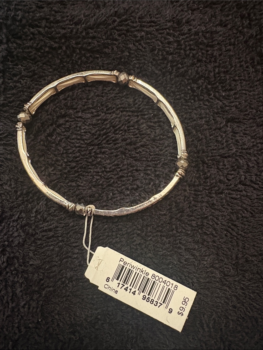 Periwinkle by Barlow silver Tone Bamboo-Style Bangle Bracelet